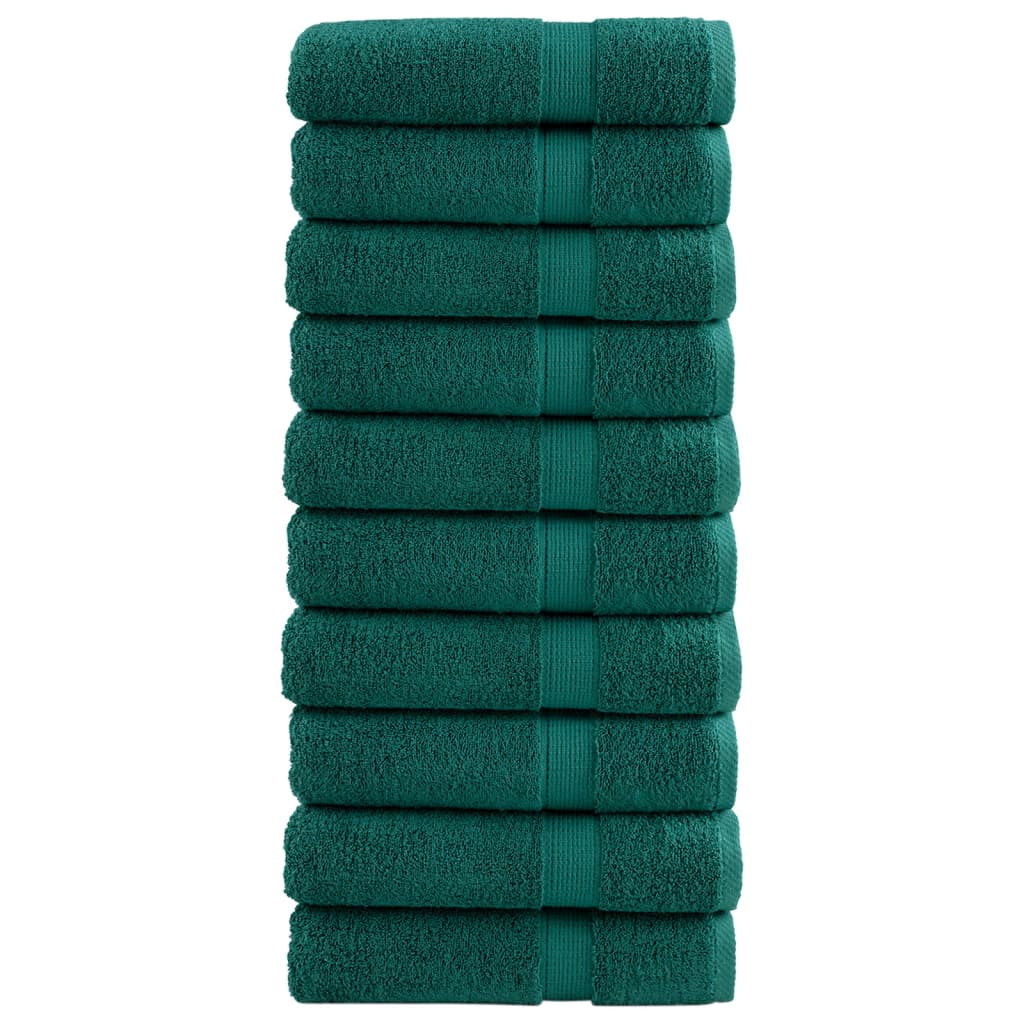 Asciugamani da Doccia SOLUND 10 pz Verdi 70x140cm 600 g/m²