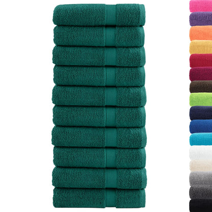 Asciugamani da Bagno SOLUND 10 pz Verdi 100x150cm 600 g/mÂ²