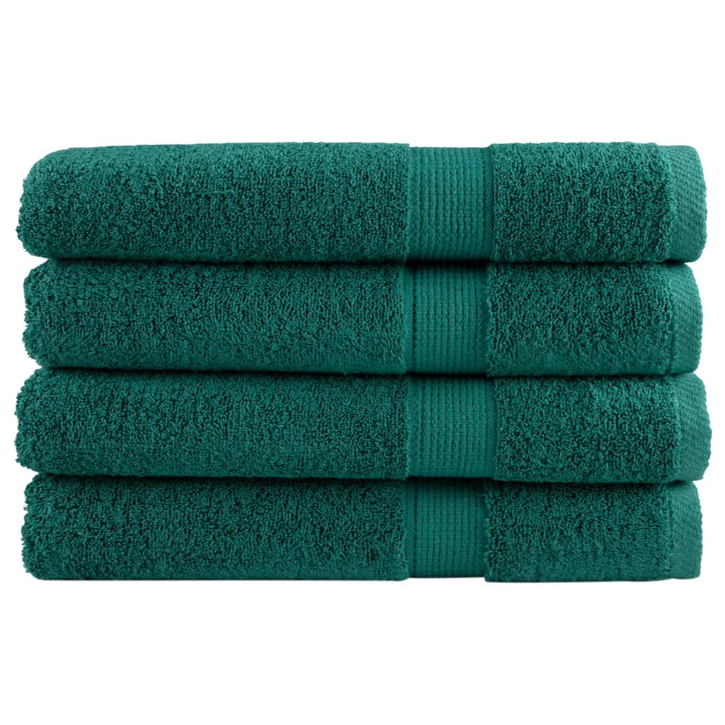 Asciugamani Premium SOLUND 4 pz Verdi 100x200 cm 600 g/mÂ²
