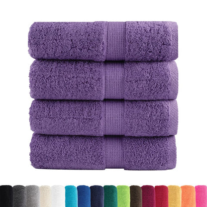 Asciugamani Premium SOLUND 4 pz Viola 30x30 cm 600 g/mÂ²