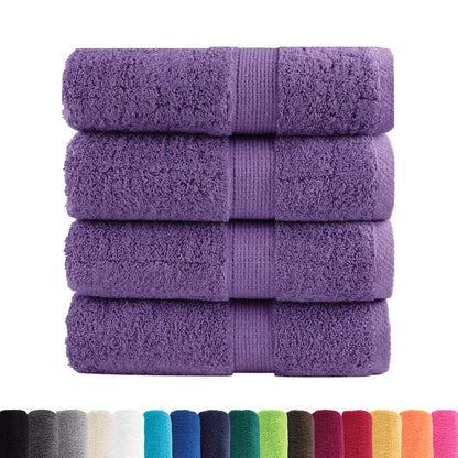 Asciugamani per Ospiti SOLUND 4 pz Viola 30x50 cm 600 g/mÂ²
