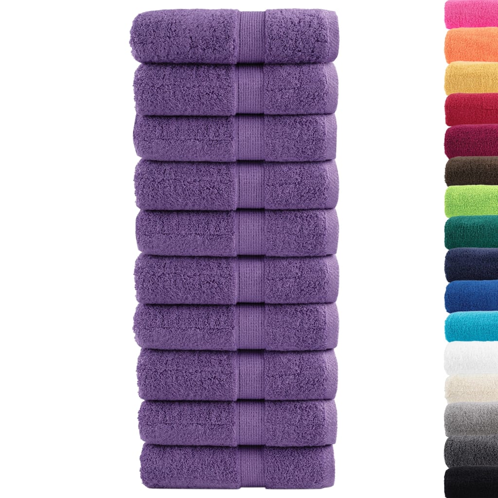 Asciugamani per Ospiti SOLUND 10 pz Viola 30x50cm 600 g/mÂ²