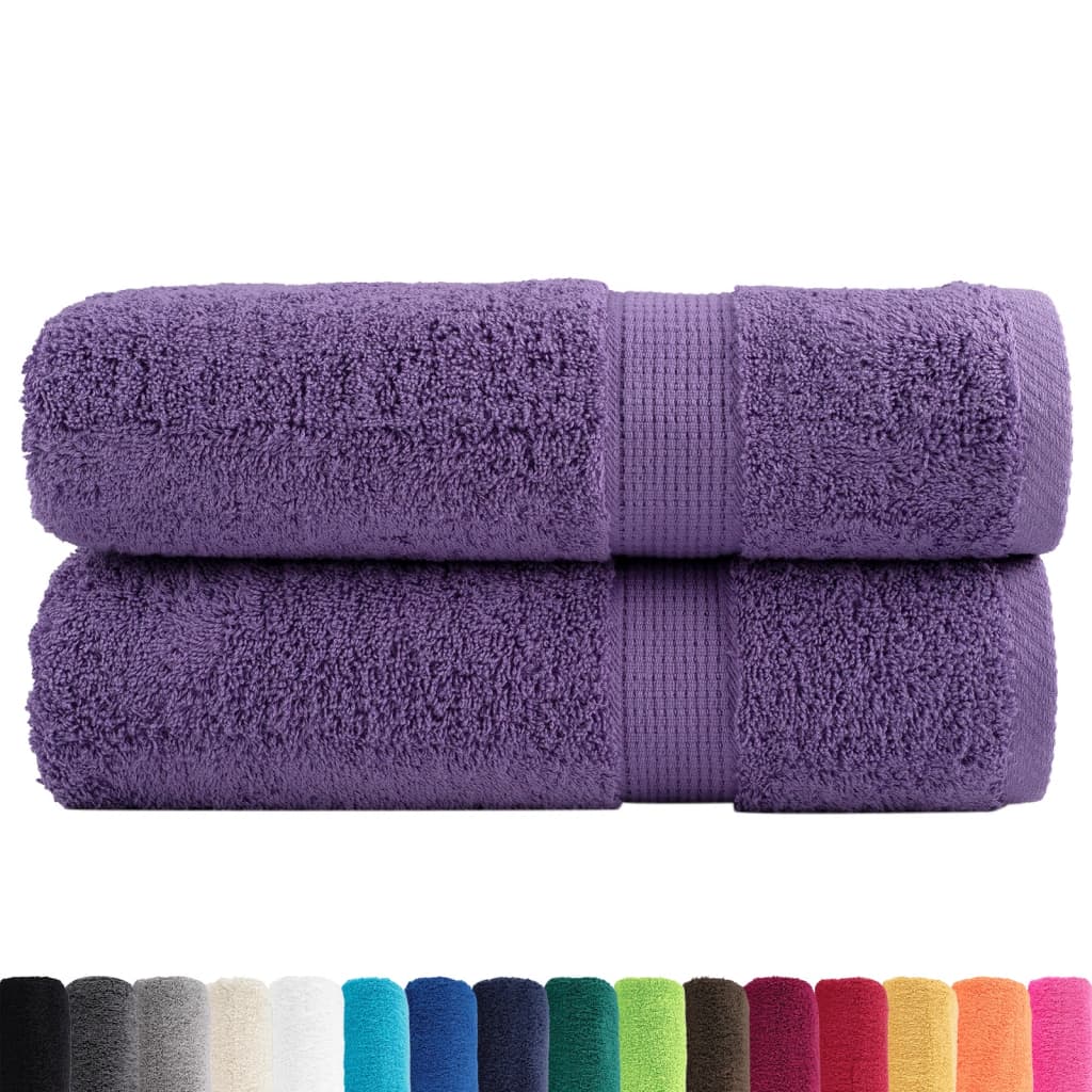 Asciugamani da Doccia SOLUND 2 pz Viola 70x140 cm 600 g/mÂ²