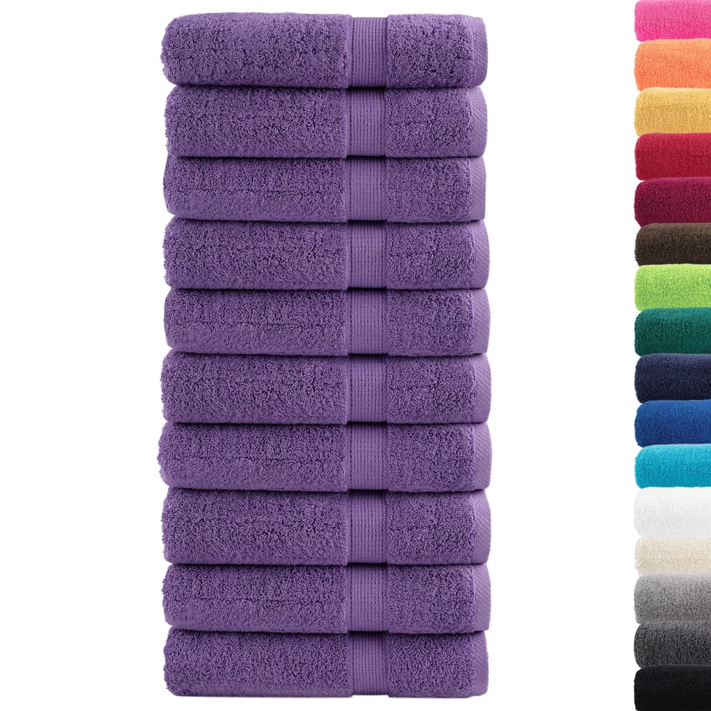 Asciugamani da Doccia SOLUND 10 pz Viola 70x140cm 600 g/mÂ²