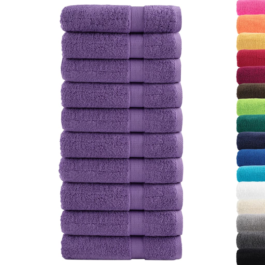 Asciugamani da Bagno SOLUND 10 pz Verdi 100x150cm 600 g/mÂ²