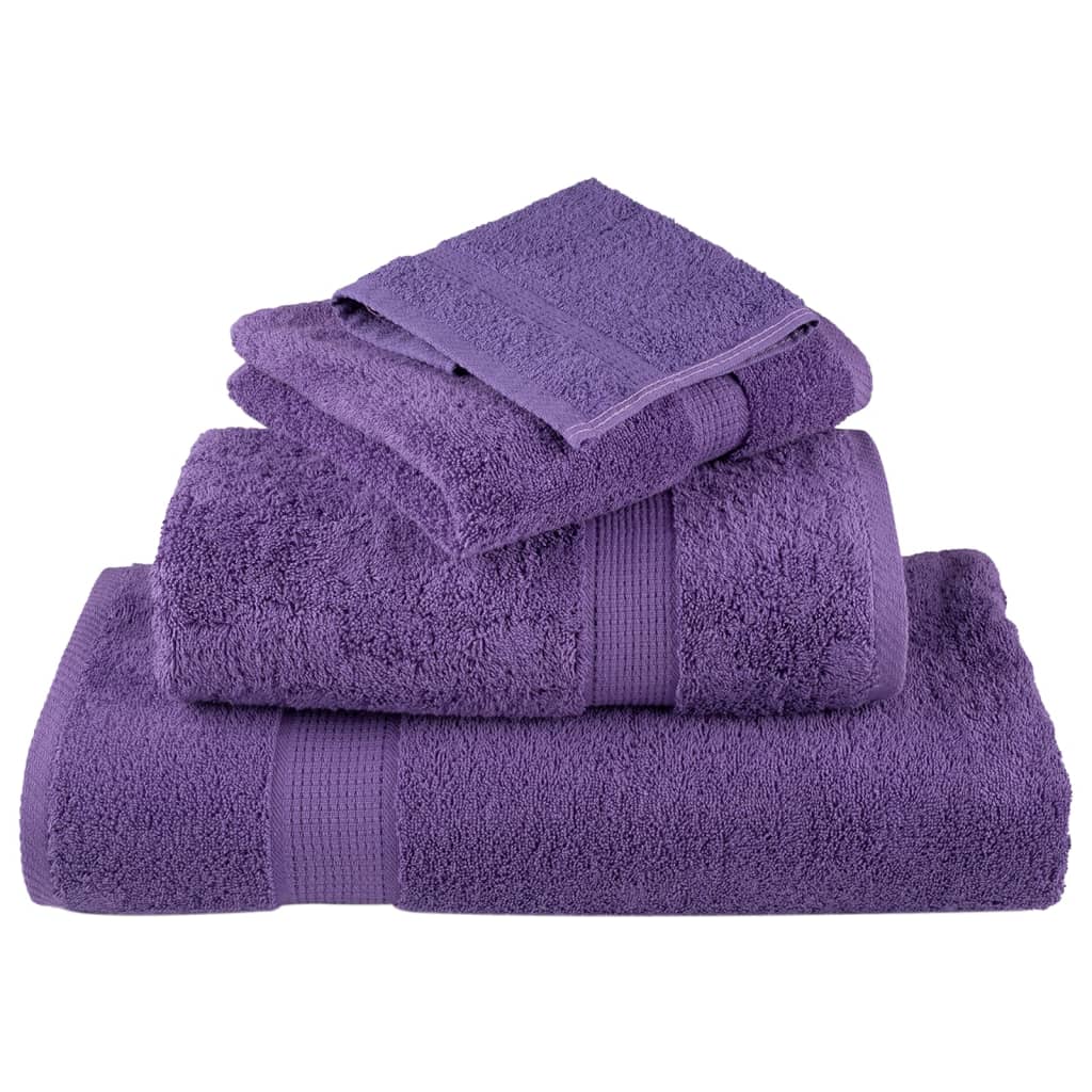 Asciugamani per Sauna SOLUND 4 pz Viola 80x200 cm 600 g/mÂ²