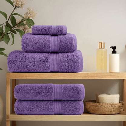 Asciugamani Premium SOLUND 2 pz Viola 100x200 cm 600 g/mÂ²