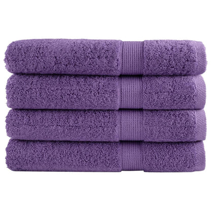 Asciugamani Premium SOLUND 4 pz Viola 100x200 cm 600 g/mÂ²