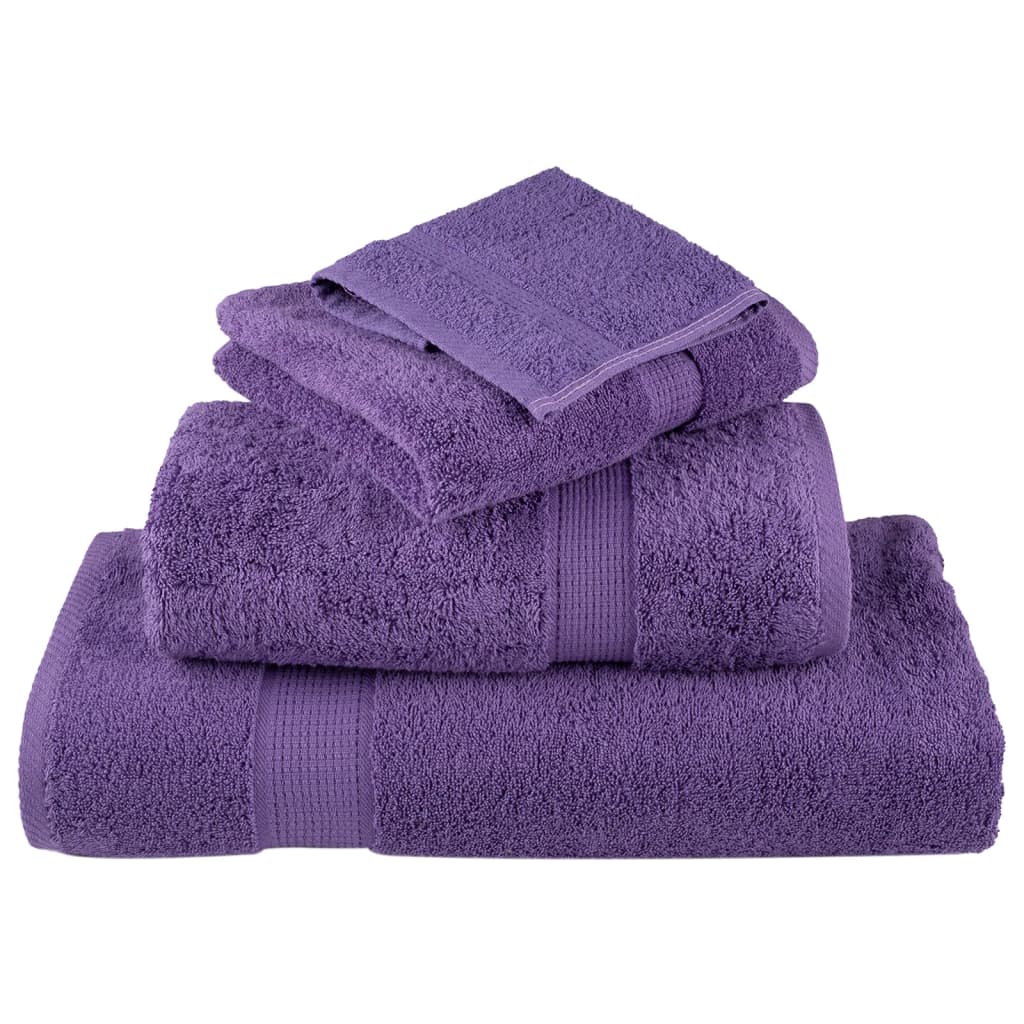 Asciugamani Premium SOLUND 4 pz Viola 100x200 cm 600 g/mÂ²