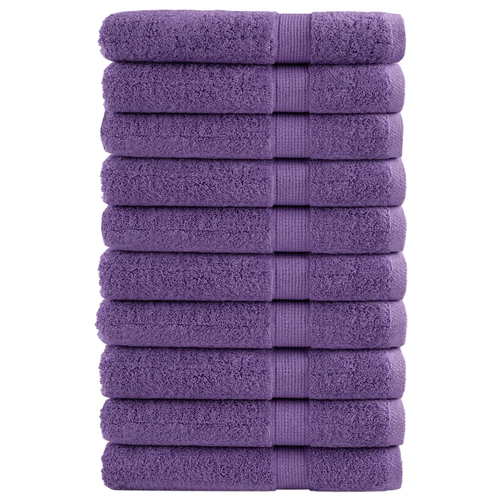 Asciugamani Premium SOLUND 10 pz Viola 100x200 cm 600 g/mÃ‚Â²