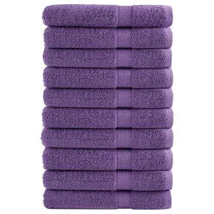 Asciugamani Premium SOLUND 10 pz Viola 100x200 cm 600 g/mÃ‚Â²