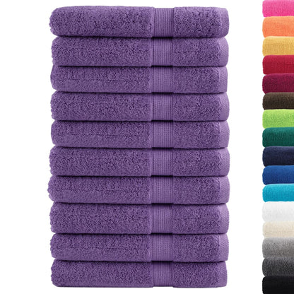 Asciugamani Premium SOLUND 10 pz Viola 100x200 cm 600 g/mÃ‚Â²
