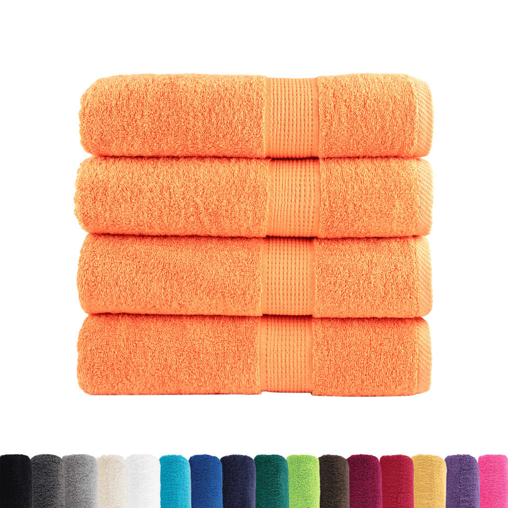 Asciugamani da bagno Premium SOLUND 4 pz Arancione 100x150 cm 600 g/mÂ²