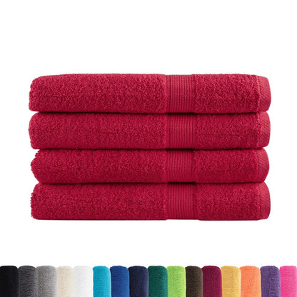 Asciugamani Premium SOLUND 4 pz Rossi 100x200 cm 600 g/mÂ²