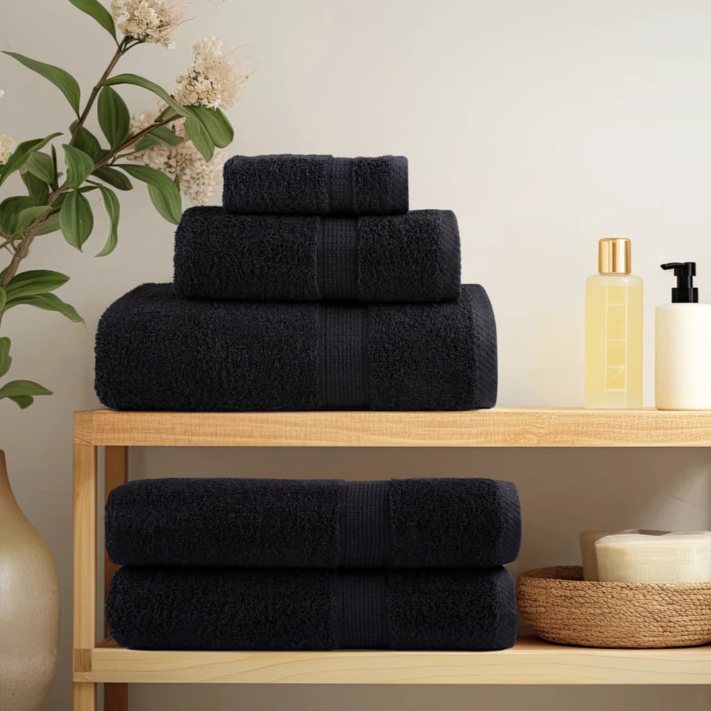 Asciugamani Premium SOLUND 2 pz Nero 30x30 cm 600 g/mÃ‚Â²