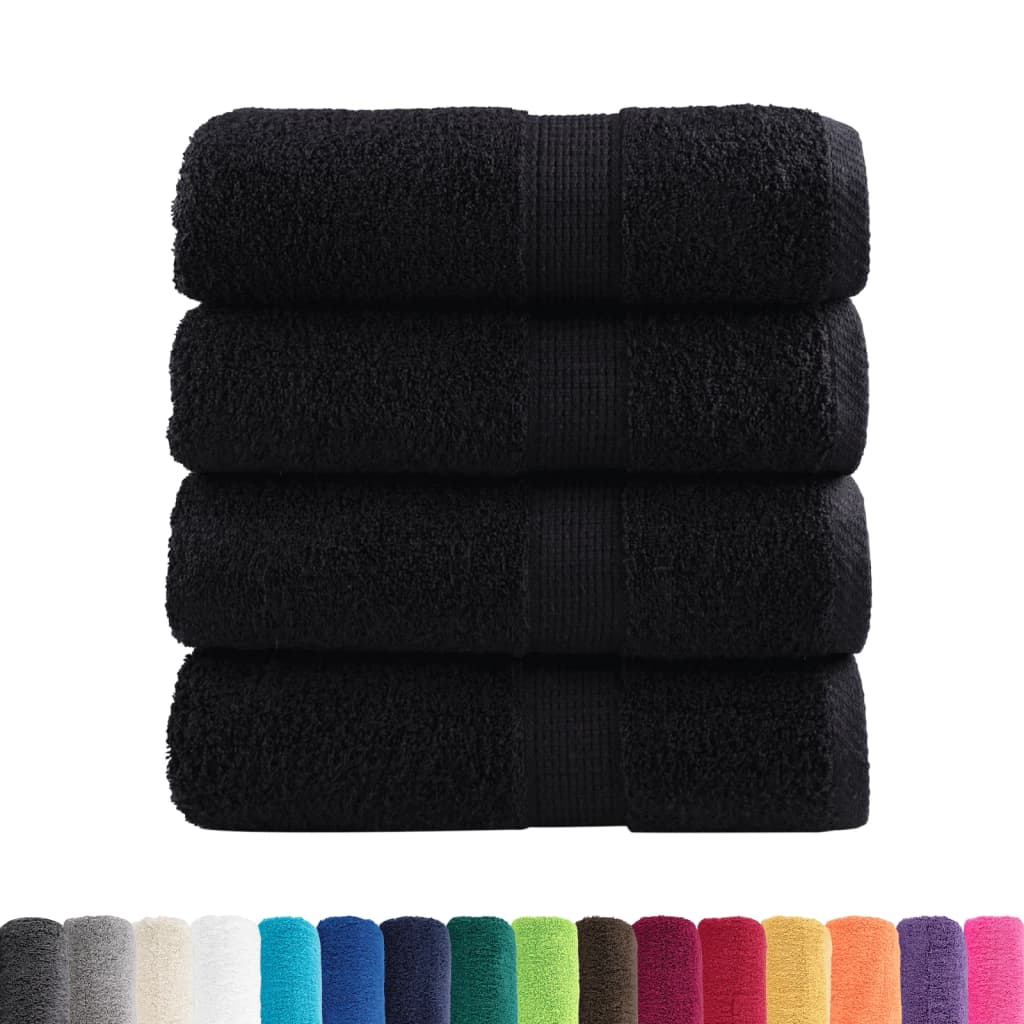 Asciugamani Premium SOLUND 4 pz Nero 30x30 cm 600 g/mÂ²