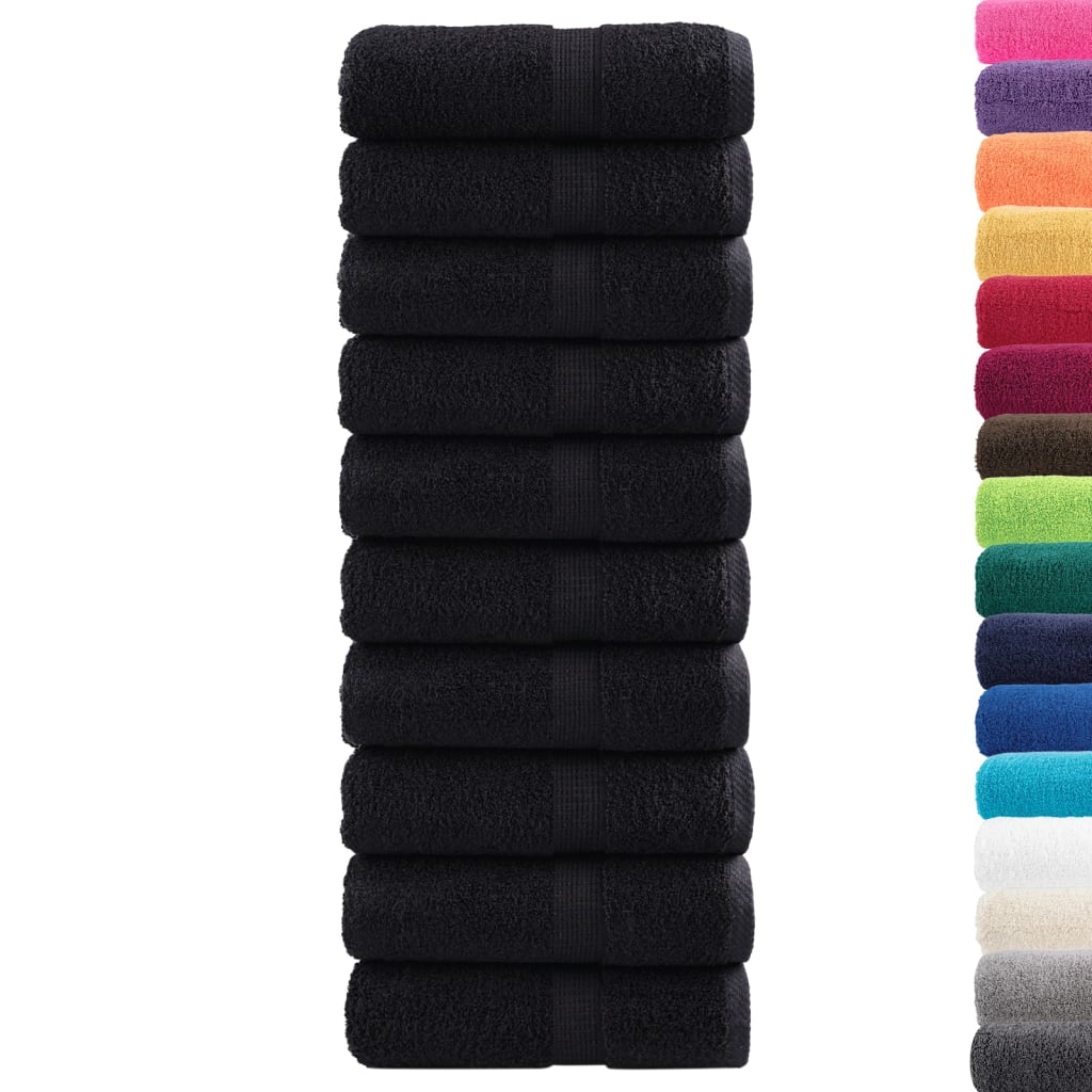 Asciugamani per Ospiti SOLUND 10 pz Neri 30x50 cm 600 g/mÂ²