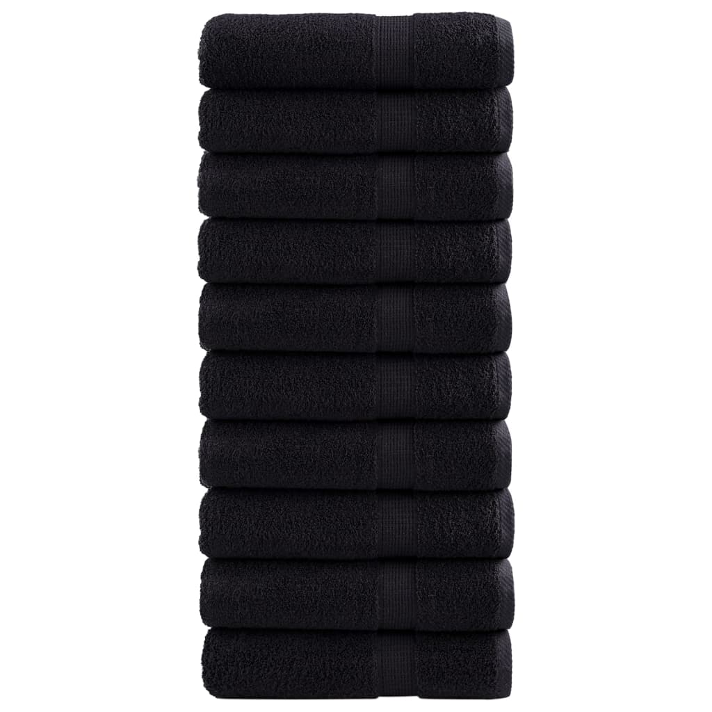 Asciugamani da Doccia SOLUND 10 pz Neri 70x140 cm 600 g/mÃ‚Â²