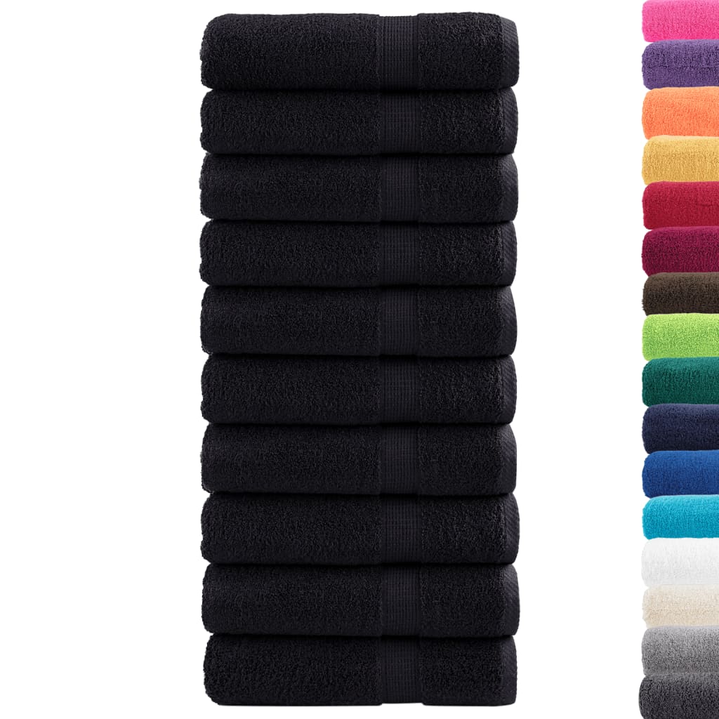 Asciugamani da Doccia SOLUND 10 pz Neri 70x140 cm 600 g/mÃ‚Â²