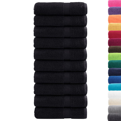 Asciugamani da Doccia SOLUND 10 pz Neri 70x140 cm 600 g/mÃ‚Â²