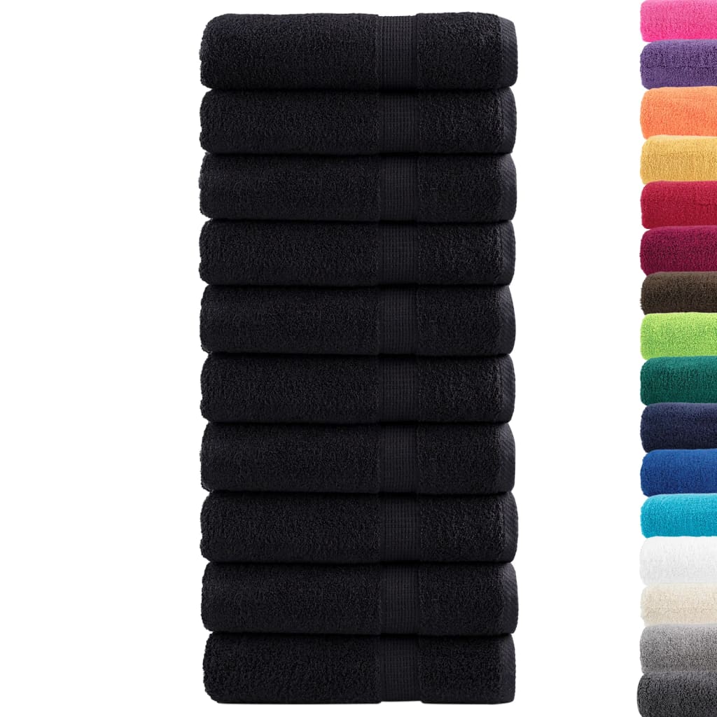 Asciugamani da bagno Premium SOLUND 10 pz Nero 100x150 cm 600 g/mÃ‚Â²