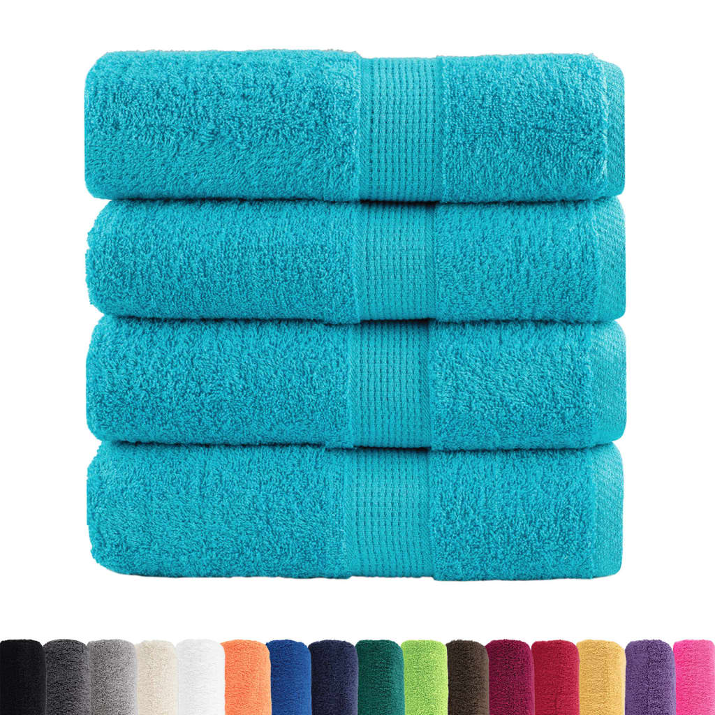 Asciugamani Premium SOLUND 4 pz Turchese 30x30 cm 600 g/mÂ²