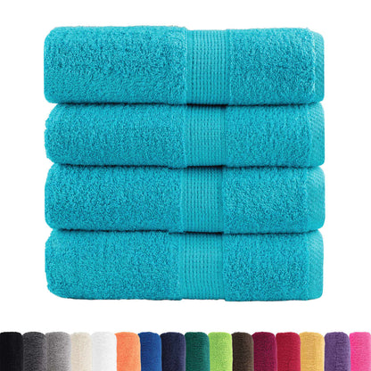 Asciugamani Premium SOLUND 4 pz Turchese 30x30 cm 600 g/mÂ²