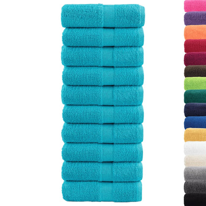 Asciugamani Premium SOLUND 10 pz Turchese 30x30 cm 600 g/mÂ²