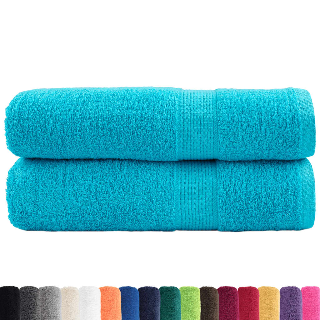 Asciugamani Bagno SOLUND 2 pz Turchesi 50x100 cm 600 g/mÂ²