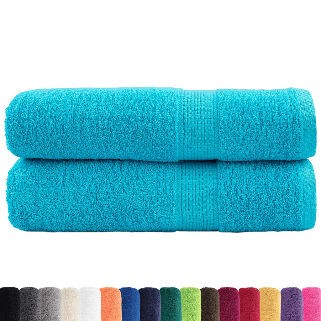 Asciugamani Doccia SOLUND 2 pz Turchesi 70x140 cm 600 g/mÂ²