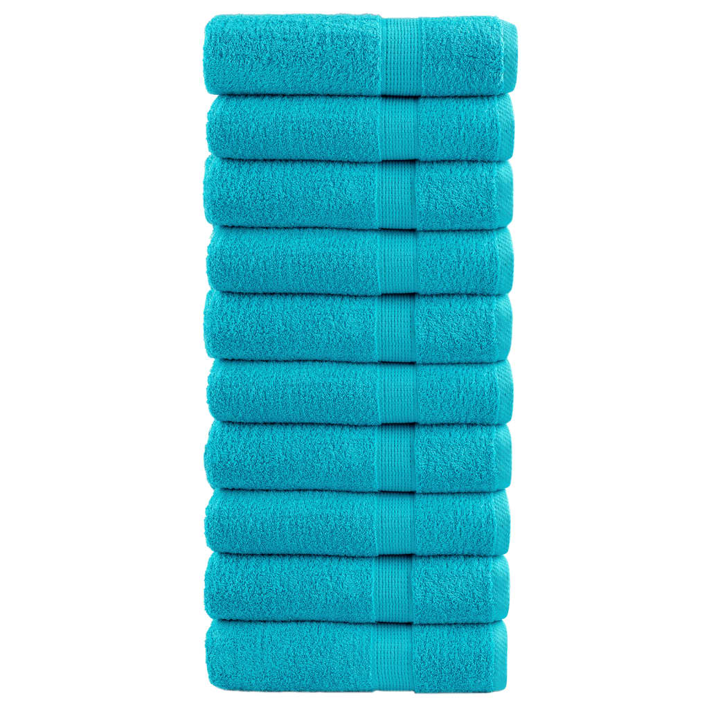 Asciugamani da Bagno SOLUND 10 pz Verdi 100x150cm 600 g/mÂ²