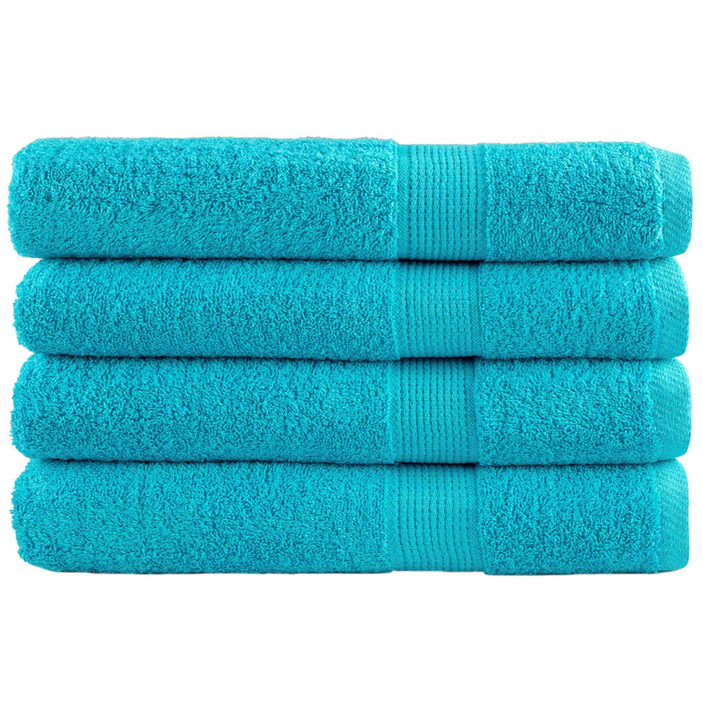 Asciugamani Premium SOLUND 4pz Turchese 100x200cm 600 g/mÂ²