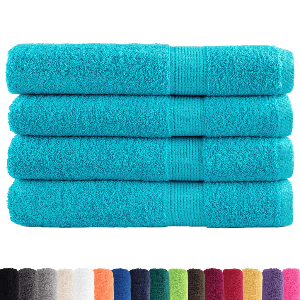Asciugamani Premium SOLUND 4pz Turchese 100x200cm 600 g/mÂ²