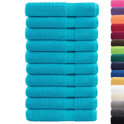 Asciugamani SOLUND 10 pz Turchese 100x200 cm 600 g/mÂ²