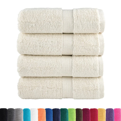 Asciugamani per Ospiti SOLUND 4 pz Crema 30x50 cm 600 g/mÃ‚Â²
