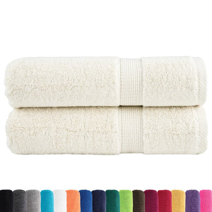 Asciugamani da Bagno SOLUND 2 pz Crema 50x100 cm 600 g/mÂ²