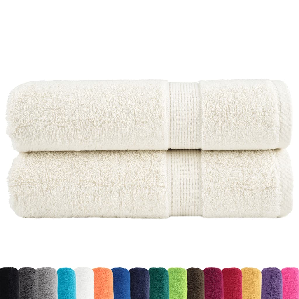 Asciugamani da bagno Premium SOLUND 2 pz Crema 100x150 cm 600 g/mÃ‚Â²