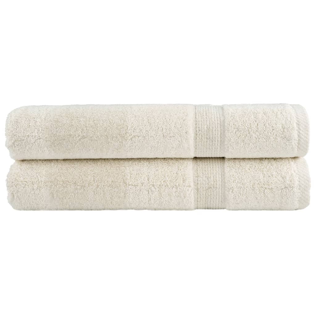 Asciugamani Premium SOLUND 2 pz Crema 100x200 cm 600 g/mÂ²