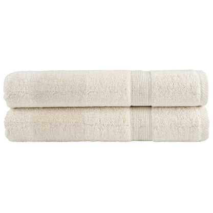 Asciugamani Premium SOLUND 2 pz Crema 100x200 cm 600 g/mÂ²