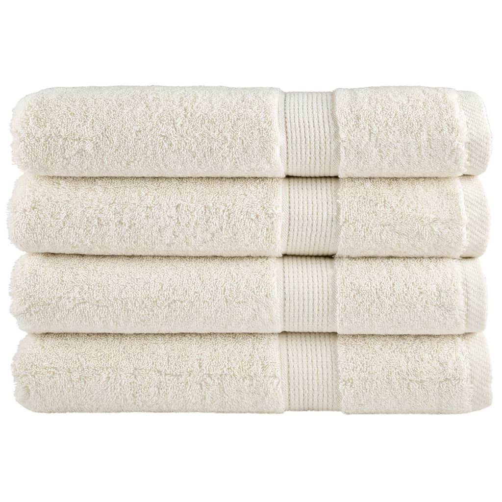 Asciugamani Premium SOLUND 4 pz Crema 100x200 cm 600 g/mÂ²