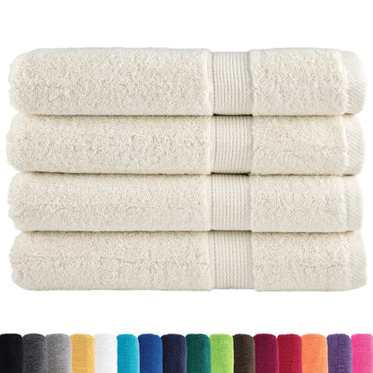 Asciugamani Premium SOLUND 4 pz Crema 100x200 cm 600 g/mÂ²