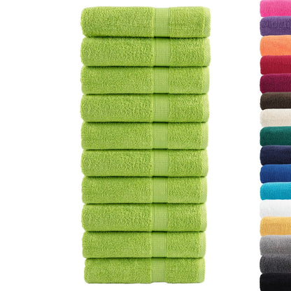 Asciugamani SOLUND 10 pz Verde Mela 50x100 cm 600 g/mÂ²