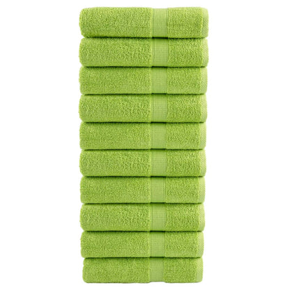Asciugamani da Bagno SOLUND 10 pz Verdi 100x150cm 600 g/mÂ²