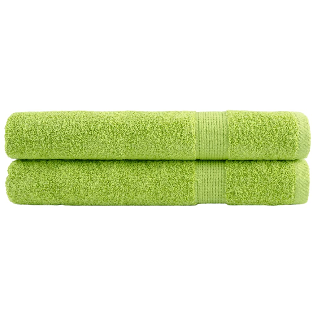 Asciugamani Premium SOLUND 2 pz Verdi 100x200 cm 600 g/mÂ²