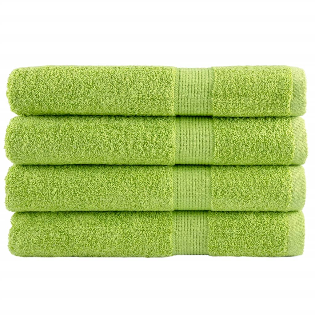 Asciugamani Premium SOLUND 4 pz Verdi 100x200 cm 600 g/mÂ²