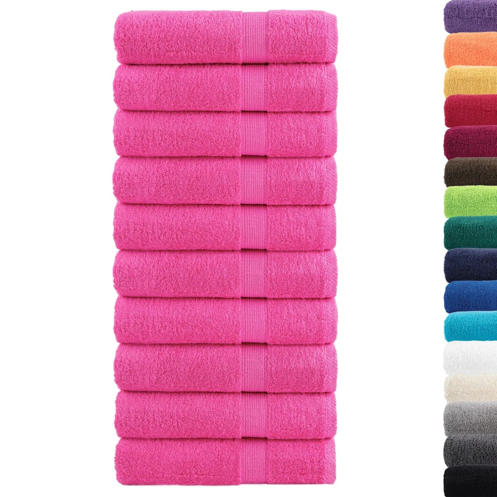 Asciugamani Premium SOLUND 10 pz Rosa 50x100 cm 600 g/mÂ²