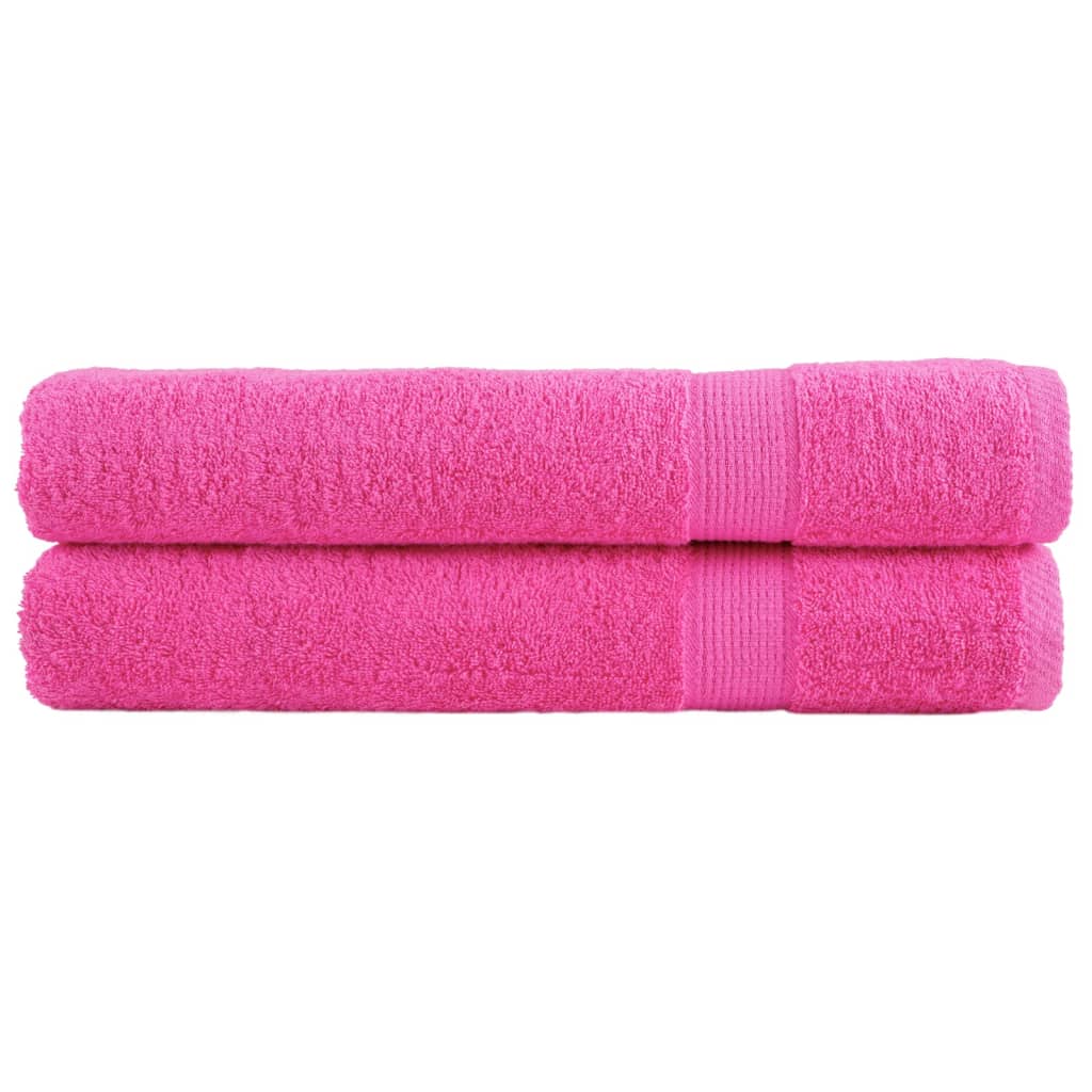 Asciugamani Premium SOLUND 2 pz Rosa 100x200 cm 600 g/mÂ²