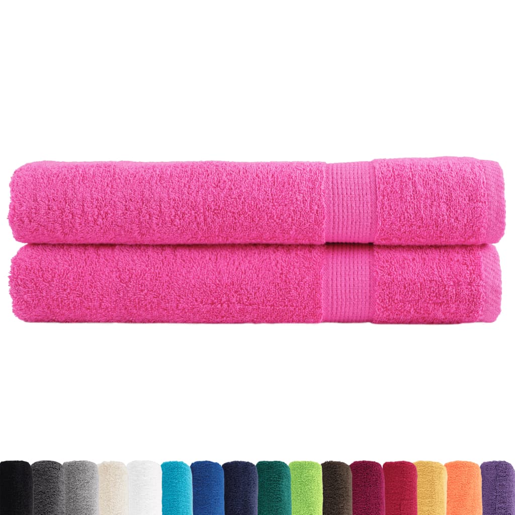 Asciugamani Premium SOLUND 2 pz Rosa 100x200 cm 600 g/mÂ²