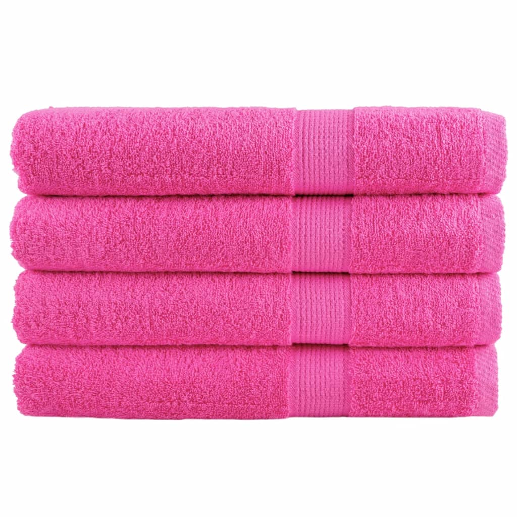 Asciugamani SOLUND 4 pz Rosa 100x200 cm 600 g/mÂ²