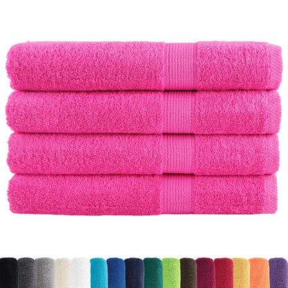 Asciugamani SOLUND 4 pz Rosa 100x200 cm 600 g/mÂ²
